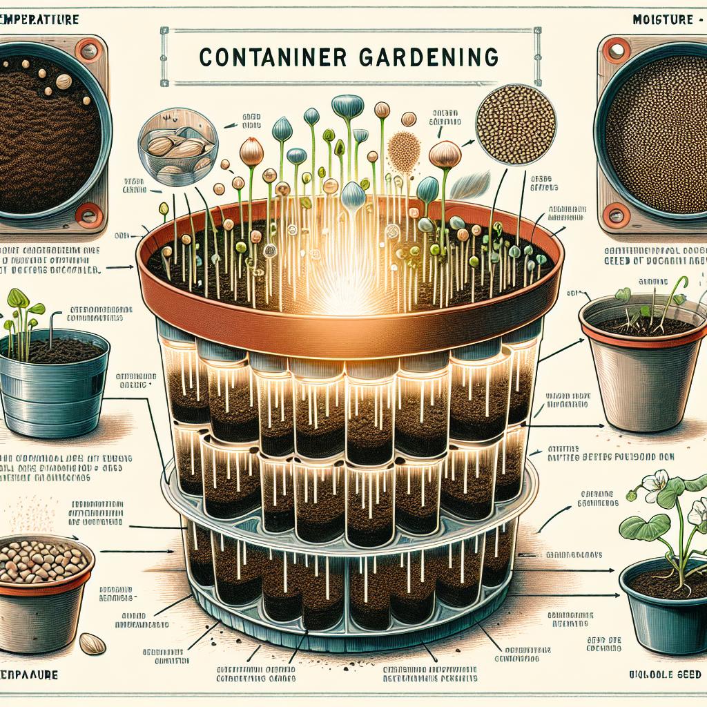 Container Gardening: 2. Factors impacting indoor seed germination rate. No text.