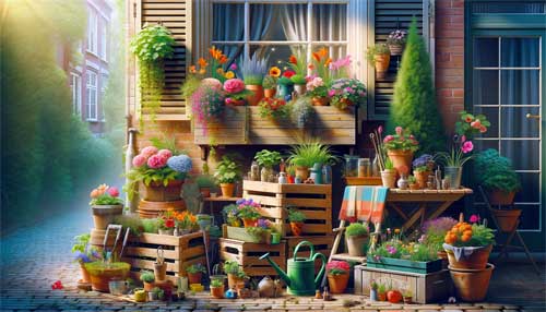 container gardening on the porch or patio